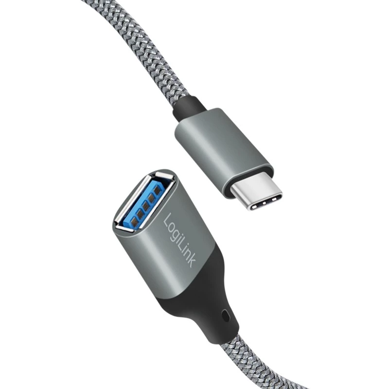 LogiLink USB 3.2 Gen1 Type-C-sovitin C/M - USB-A/F OTG alumiini 0,15 m