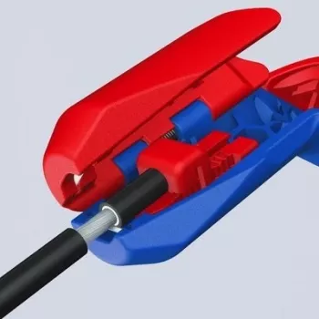 Kuorintatyökalu Knipex ErgoStrip PV 16 95 03 aurinkokaapeleille, säädettävä rajoitin, ergonominen kahva