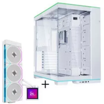 Lian Li O11 Dynamic EVO RGB -PC-kotelopaketti + HydroShift II LCD-S 360TL AiO - valkoinen