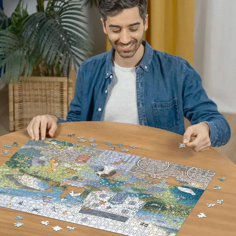 Palapeli Ravensburger Coastal Cottage 1000 palaa, 700 mm leveä, 2 mm paksu