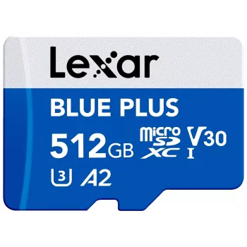 MicroSDXC-muistikortti Lexar BLUE PLUS 512 GB, UHS-I, luku 170 MB/s, U3/V30