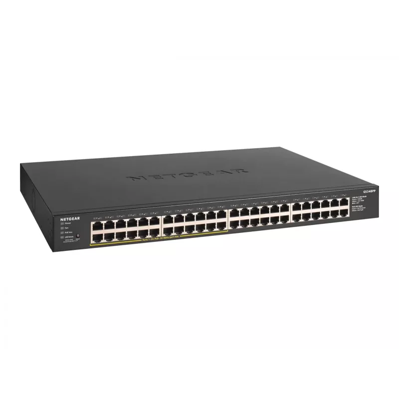 NETGEAR GS348PP hallitsematon Gigabit Ethernet (10/100/1000) Power over Ethernet (PoE) musta