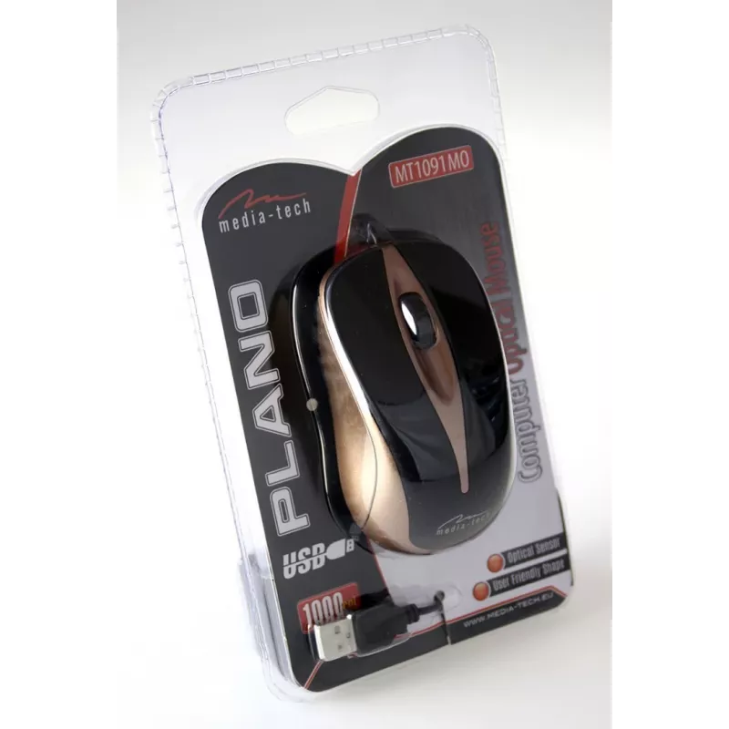 PLANO - optinen hiiri 800 CPI, 3 painiketta + vieritysrulla, USB-liitäntä (MT1091MO)