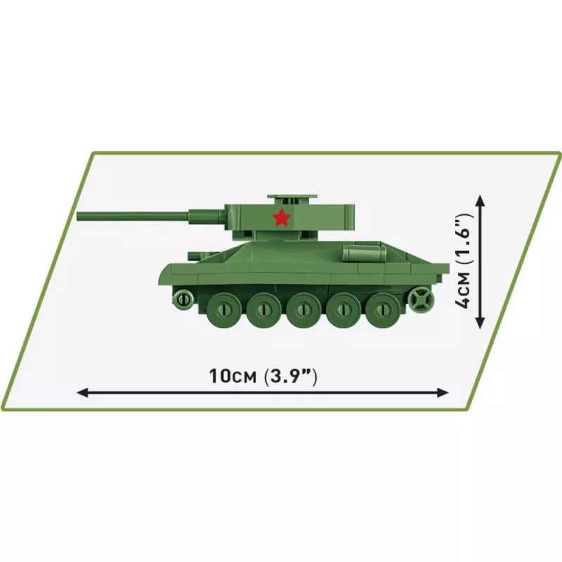 Rakennussarja Cobi T-34-85 panssarivaunumalli — 110 osaa, ikä 6+, vihreä
