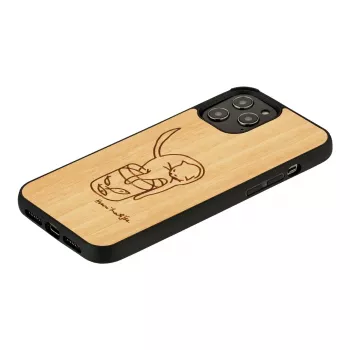 man and wood -suojakotelo iPhone 12 Pro Max — kissa ja punainen kala