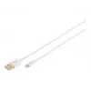 DIGITUS - Lightning-kaapeli - Lightning (M) - USB (M) - 1,0 m - kaksoiseristys - valkoinen - valettu - Apple iPad/iPhone/iPod (Lightning) (DB-600106-010-W)