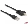 DeLOCK kaapeli USB 2.0 Type-A uros - Type-B uros ruuveilla 3 m