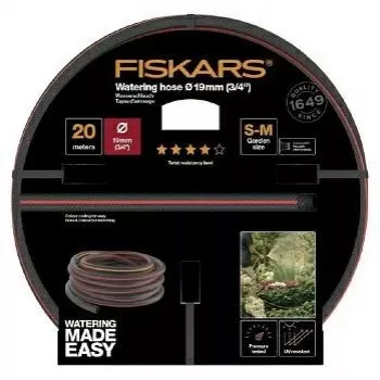 Puutarhaletku Fiskars Q4 3/4 tuumaa 20 m, kestävä 19 mm sisähalkaisija