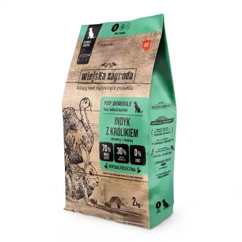 Kuivaruoka koirille wiejskazagroda Turkey Feed 2 kg — viljaton, hypoallergeeninen, aikuisille koirille, proteiini 32 %