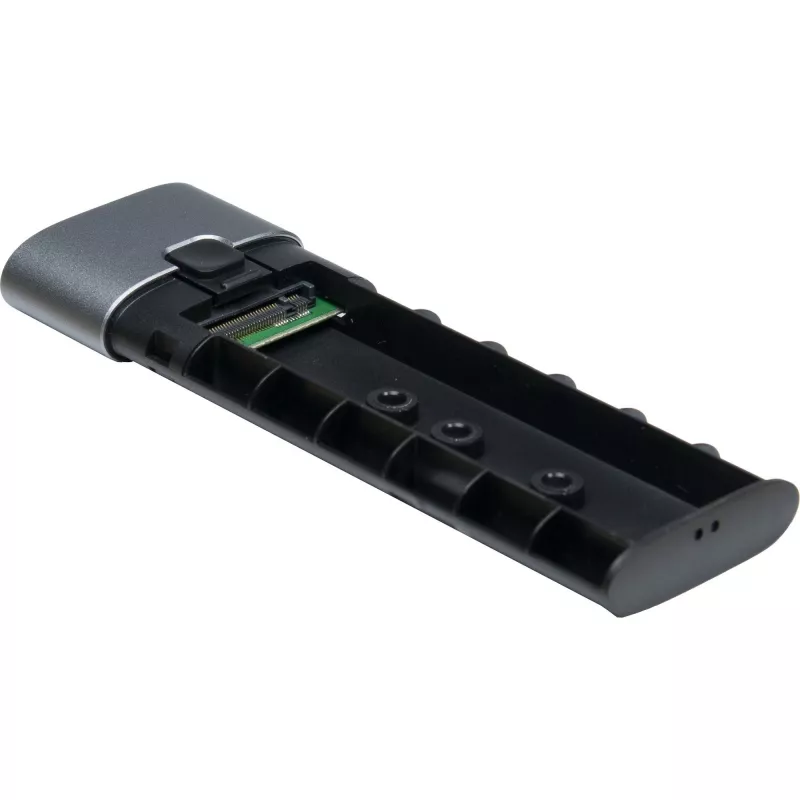 Inter-Tech GD-MS013 M.2 NVMe -asemakotelo, USB-C 3.2 Gen 2 10 Gbit/s, 113x37x12 mm, harmaa