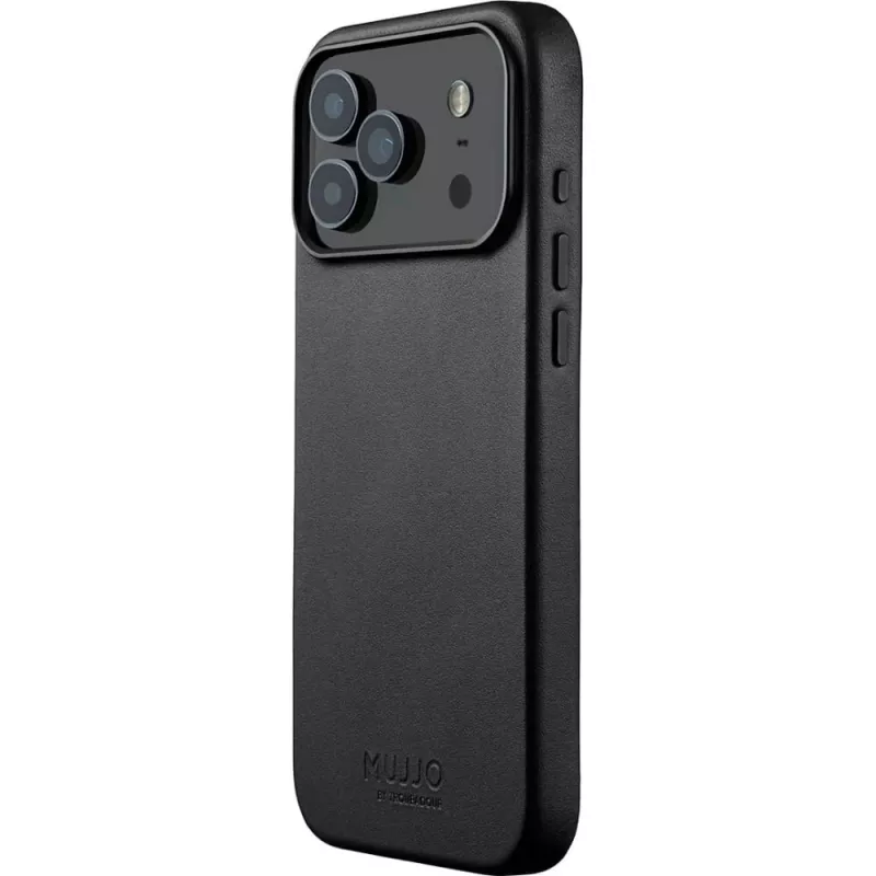 Mujjo Full Leather Case -kotelo iPhone 17 Pro Max musta
