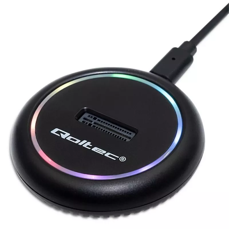 Qoltec 52275 M.2 SSD-telakka, SATA/NVMe, USB-C
