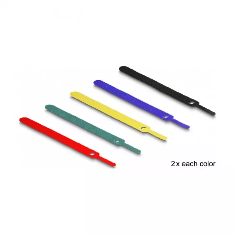 Tarranauhakaapelikiinnike DeLOCK 19076 150x12mm lajitellut värit 10 kpl:n pakkaus