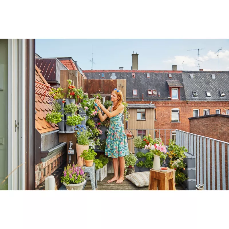 NatureUp kastelusarja kulma, tippajärjestelmä vesihanaliitäntään