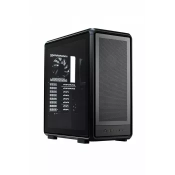 PC Midi Tower Cooler Master MasterFrame 500 Mesh — musta läpinäkyvällä sivulla, tukee ATX/EATX, 2x200 mm edessä, 1x120 mm takana
