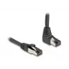 Verkkokaapeli DeLOCK RJ45 Cat.8.1 90° alaspäin kulma / suora 2 m musta