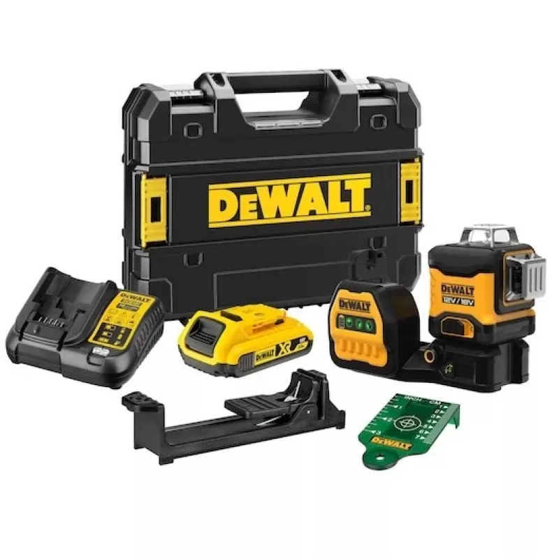 Laserlinjavaaka DeWalt DCE089D1G18-QW vihreä säde itsetasautuva 360° vastaanotinyhteensopiva