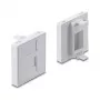 Napsautettava 45×45 mm Keystone-moduulikansi DELOCK Easy 45 1 portille, ABS, valkoinen, pölysuojuksella