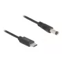 DeLOCK USB Type-C virtakaapeli 1 m 5,5 x 2,1 mm pistoke 5 V 1,5 A