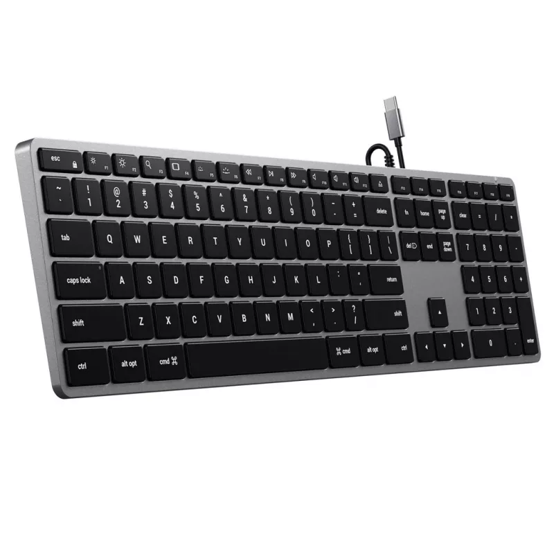 Satechi ohut W3 näppäimistö USB-C numeronäppäimistöllä (Space Gray)