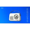 Kannettava radio SAVIO RS-02 — analoginen FM-viritin, Bluetooth 5.3, USB-virtalähde, 3 W, valkoinen