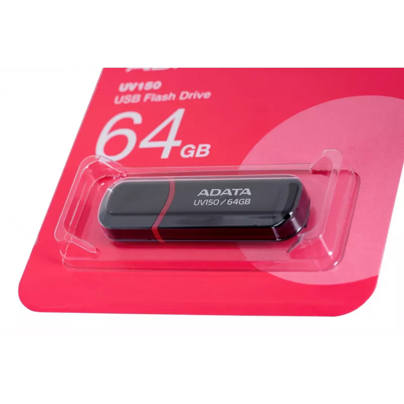 ADATA 64GB DashDrive UV150 USB-muistitikku USB Type-A 3.2 Gen 1 (3.1 Gen 1) musta