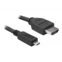 DeLOCK - video-/audiokaapeli - HDMI - 32 AWG - HDMI, 19-napainen (uros) - 19-napainen Micro-HDMI (uros) - 3 m (82663)