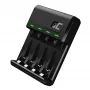 Akkulaturi Green Cell GC VitalCharger USB, 4 paikkaa, AA/AAA, USB-käyttöinen, musta