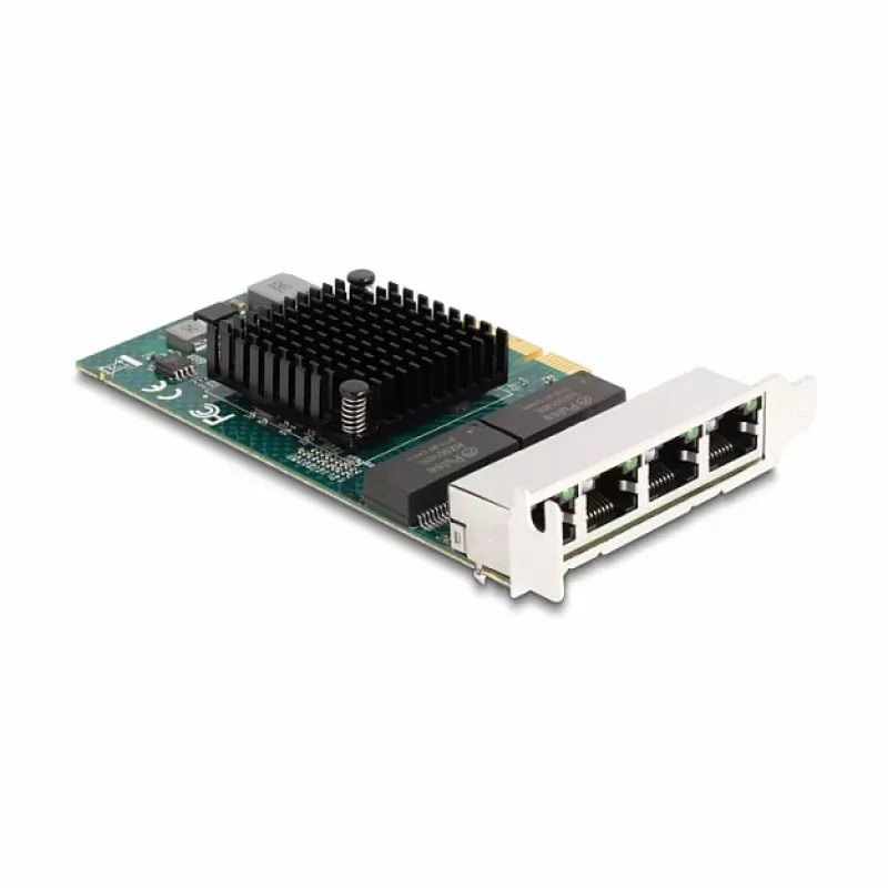DeLOCK PCI Express x4 -kortti 4 x RJ45 Gigabit LAN BCM harmaa