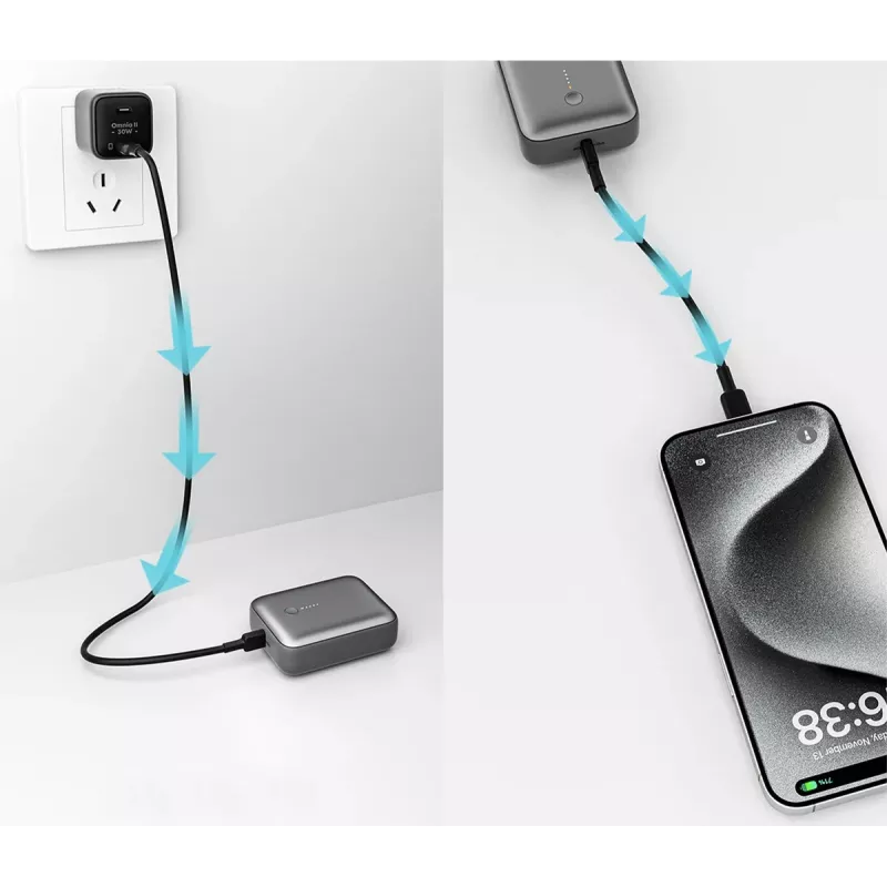 AUKEY 157000 varavirtalähde 10000 mAh harmaa