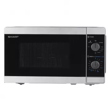 Sharp YC-MG01E-S yhdistelmämikroaaltouuni — 20 l, 800 W mikroaaltouuni, 1000 W grilli, 5 tehotasoa, kiertosäädin, 25,5 cm pyörivä lautanen
