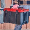 Einhell 4540021 E-Case M järjestelmälaukku, työkalulaatikko, polypropeeni, kantavuus 90 kg, musta/punainen