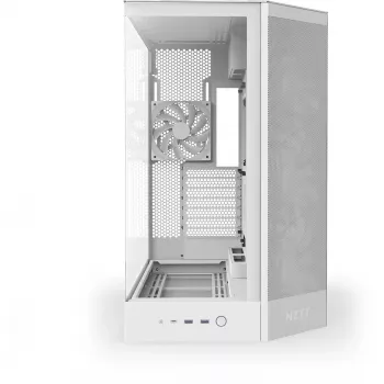 PC-kotelo NZXT H9 Flow Midi Tower valkoinen – ATX/EATX/Micro ATX/Mini-ITX, 3x140mm edessä, 1x120mm takana, 2x3,5