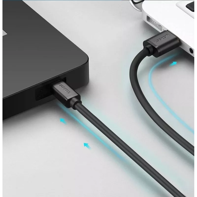 USB-kaapeli UGREEN US132 Mini-USB 1 m — musta, 480 Mbit/s, nopea lataus