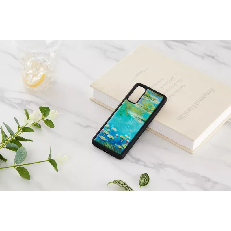 iKins suojakotelo Samsung Galaxy S20:lle — muotoilu musta Water Lilies