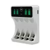 QOLTEC akkulaturi 50848 NiMH AAA (R03)- ja AA (R6) -kennoille LCD-näytöllä