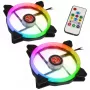 RAIJINTEK IRIS 14 Rainbow RGB-LED-tuuletin 140 mm, 2 kpl:n sarja ohjaimella