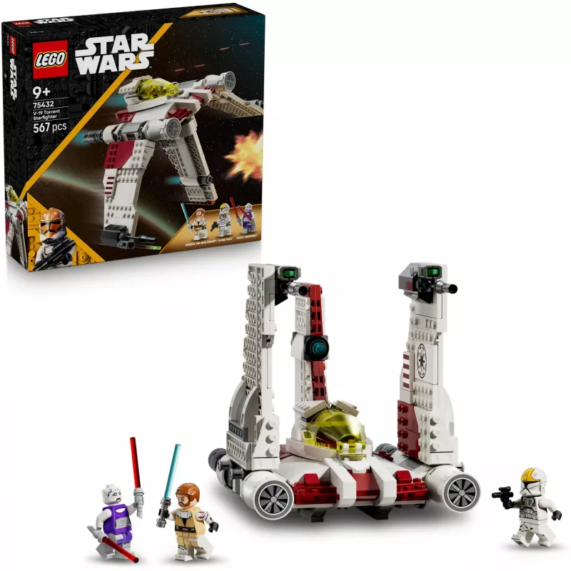 LEGO Star Wars V-19 Torrent Fighter 75432 rakennussarja — 567 osaa, 3 minihahmoa, näyttely- ja leikkimalli
