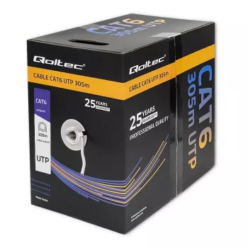 Verkkokaapeli UTP kaapeli QOLTEC 50359 RJ45 CAT6 305m sininen