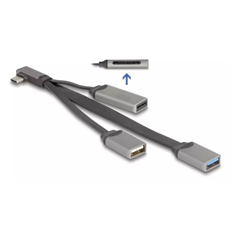 DeLOCK 64303 USB 3.2 Gen 1 Type-C -keskitin 5000 Mbit/s harmaa