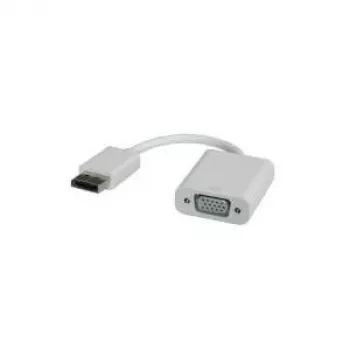 DisplayPort-VGA-sovitin, DP ST - VGA BU, VGA D-Sub, DisplayPort, uros, naaras, valkoinen