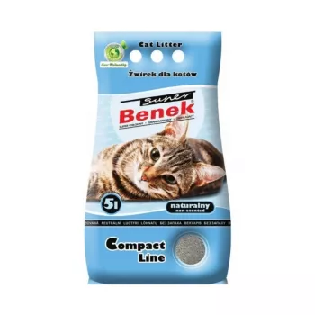 Paakkuuntuva kissanhiekka Super Benek Certech Compact, bentoniittirakeet, 5 l, nopeasti imeytyvä, hajua neutraloiva