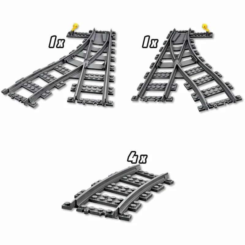 Rakennussarja LEGO City 60238 – raiteenvaihde ja tarvikkeet leikkisarjoihin