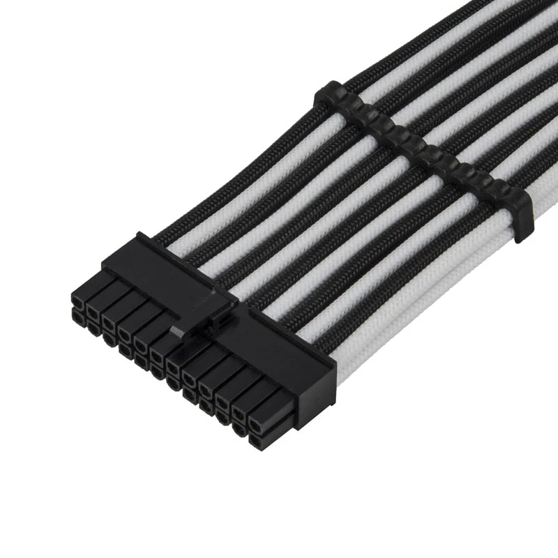 ATX-jatkokaapeli SILVERSTONE SST-PP07E-MBBW 30 cm musta/valkoinen