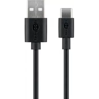 Goobay | USB-C-lataus- ja synkronointikaapeli (USB-A > USB-C) | 38675 | musta | RJ-45 | RJ-45 90°