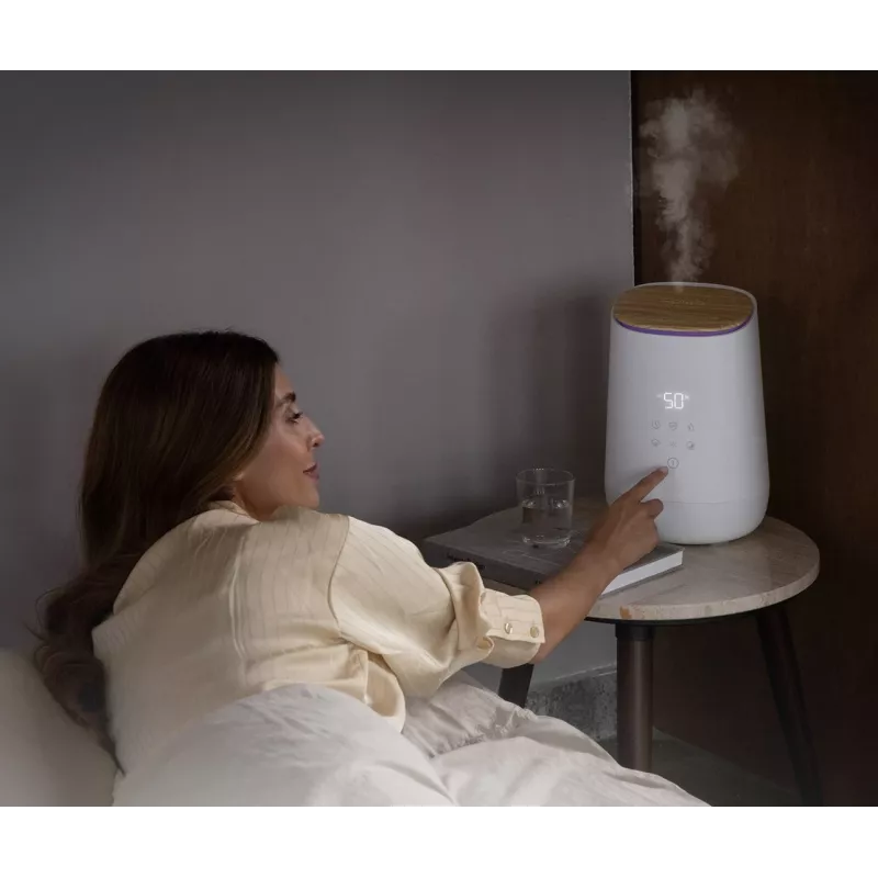 Medisana AH 680 -ilmankostutin, ultraääni, 2,6 L, valkoinen, puu, 24 W