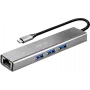 LogiLink USB 3.2 Gen1 -keskitin, 3x USB-A, 1x RJ45 Gigabit Ethernet (UA0461)