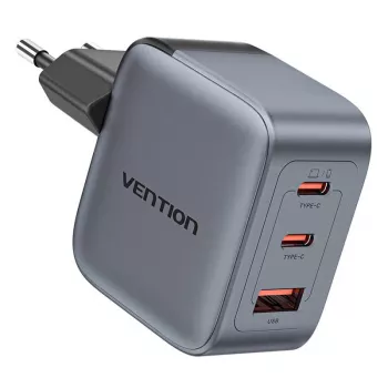 Vention GaN-laturi FEXH0-EU 70W — 2x USB-C + 1x USB-A, PD 70W, 100–240V