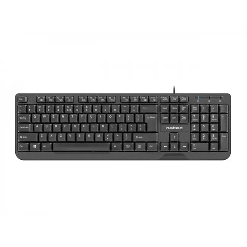 NATEC NÄPPÄIMISTÖ TROUT SLIM USB, US-LAYOUT, MUSTA