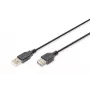 Digitus ASSMANN Basic - USB-jatkokaapeli - USB Type-A, 4-napainen (uros) - USB Type-A, 4-napainen (naaras) - 3 m (USB/USB 2.0) - valettu - musta (AK-300200-030-S)